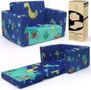 Kids Couch: Toddler Sofa Bed Fold Out for Gilrs Boys Baby Flip Out Convertible L