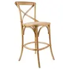 NEW Urban Styling Aster Birch Rattan Crossback Bar Stool Oak