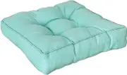 Aliuciku Thick Chair Cushion, Square Cotton Linen Seat Cushion Chair Cushion for Tatami Garden Office(Lakeblue,40 * 40ccm)