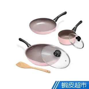 義大利Mama Cook 綻粉陶瓷不沾平底鍋24cm/16cm/30cm 現貨 廠商直送