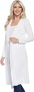 [Isaac Liev] Women's Maxi Cardigan – Casual Long Sleeve Open Front Extra Long Flowy Drape Lightweight Duster