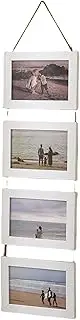 4 x 6 Inch Decorative Solid Wood Picture Frame Set with Hemp Rope Combination Wall Mount Hanging Style, Wall-Mounted Collage Frame for Home Decor