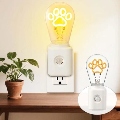 Led Night Light Plug-in, Dusk to Dawn & Motion Sensor, Vintage 2200K Filament...
