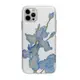 藝術藍色花朵適用iPhone14promax手機殼13pro/12mini/11/7plus/8p透明xr6sp小眾xs