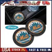 2 pk New York Mets Car Cup Mat Car Drink Holder Insert Silicone Coaster Set Sty1