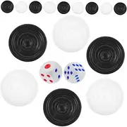 ifundom Checkers Pieces 1 Set Plastic Chess Pieces Board Game Accessory Round Shape Smooth and Safe for Skin