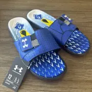 Under Armour Men’s Sz 12 Mercenary Slides Water Friendly Sandals Blue NWT