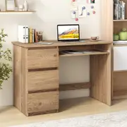 Giantex Computer Desk Home Office Writing Table w/Power Outlet & Drawers Workstation Vanity Table Natural