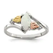 Sterling Silver 12K Gold Accents Lab Created Opal Ring Size 8 for Women 1.92gm