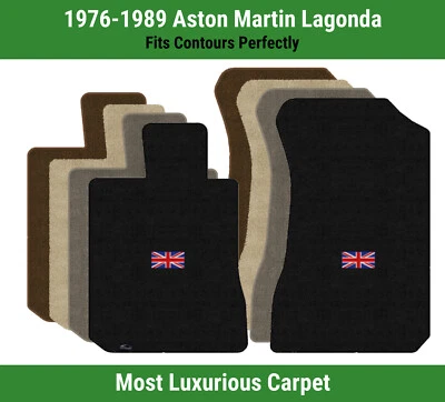 Lloyd Luxe Front Carpet Mats for '76-89 Aston Martin Lagonda w/British Flag Logo (for: Aston Martin)