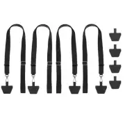 4Pcs Smart Phone Lanyard with 8 Patches, Black (55-30cm)