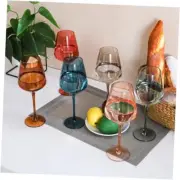 Colored Wine Glasses Set of 6-18oz, Colorful Wine Glasses by hand Blown
