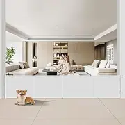 Miumoon Upgrade 200 inch Retractable Baby Gates Extra Wide with Reinforced Strip Design to Prevent Crawling Through, 200" Retractable Dog Gate, 34" Tall, Retractable Gate for Indoor/Outdoor(White)