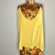 ONE TEASPOON - Size 8 NWT 'Almost Innocent Tank - Mustard' yellow relaxed fit