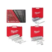 Milwaukee SAE/Metric Combination Wrench Set + Ratchet/Socket Set (183-Piece)