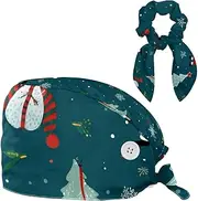 [YTYVAGT] Scrub Caps Women,Scrub Hats Suitable for Women,Christmas Santa Claus Snowman