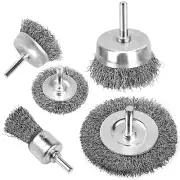 5 Pcs Wire Brush Wheel Cup for Drill Set Carbon Steel Wire Drill Attachments