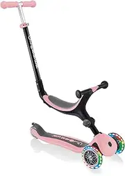 [Globber] Go Up Foldable 3 Wheel Folding Scooter and Ride On with Light Up Wheels - 15 Months to 7 Years, Kids Toddler Scooter for Boys and Girls with removable seat 2 Year Warranty