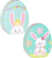 Veemoon Candy Storage Holder Easter Party Decorative Tinplate Box Biscuit Cases Treat Boxes