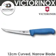 Victorinox Boning Knife 5" 12cm Curved Narrow Blade Fibrox Blue Butcher Knife