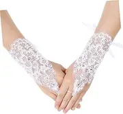 [FOMIYES] 1 Pair Wedding Gloves Fairy Glove Wedding Finger Flower Communion Bridesmaid Accessories Sparkly Weddings
