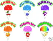 Snow Sno Cone Concession Cart Food Truck Van Vinyl Decal all (6) 6"x5" Decals