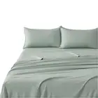 Cleverpolly Vintage Washed Microfibre Sheet Set (Sage King Single) fabric,linen,