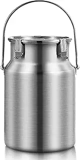 10L Food Grade Stainless Steel Milk Transport Can Milk Bucket Wine Pail Bucket Tote Jug with Sealed Lid for Liquid Storage Container/133