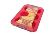 Daily Bake Premium Food Grade Silicone 6 Cup Jumbo Muffin Pan - Red