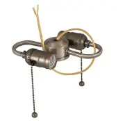 B&P Lamp® 2-Light S Type Cluster Body with Pull Chain Sockets Bronze