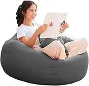 UYSOFRCV Highback Beanbag Cover, Large Bean Bag Chair for Indoor and Outdoor Use Perfect Lounge or Gaming Chair Home or Garden Bean Bag, No Filling,Dark Gray