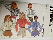 Shirt Blouse Top 12 Butterick 4659 Sewing Pattern UC VTG 80s Classics Button Up