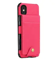 For Iphone Xs Max Cloth Texture + Tpu Shockproof Protective Case With Vertical Flip Card Slots(Rose Red)
