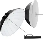71" Parabolic Reflective Umbrella w/ White Inner Diffuser Cover Studio Lighting