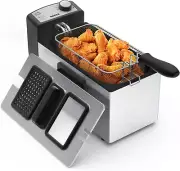 1500W Stainless Steel Electric Deep Fryer with Adjustable Temperature