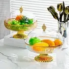 Cake Stand with Dome Multifunctional Footed Pastry Display Server Fruite Plate