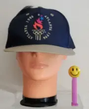Vintage 1996 Atlanta Olympics Snap Back Hat NWT Blue Cap w/ Tan Brim by Logo 7