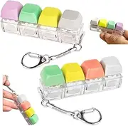 YONEEKSS 2PCS Keyboard Fidget Toy, Fidget Keychain Toy Adults, 4-Button Fidget Gadget Funny Click Button, 4 Keys Keyboard Decompression Toys Finger Keyboard Caps Toy to Relief Stress Pass The Time