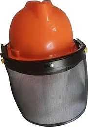 Eigell Orange Forestry Hard Hat Face Shield Mesh Visor Protective Multipurpose Face Cover Full Face Protection