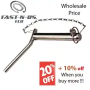 Bent Hitch Pin with Handle ,Chain and Lynch Pin 1" x 5-5/16" (Pack of 5 pcs)