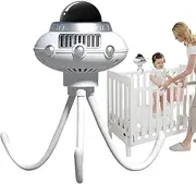 Portable Stroller Fan - Space Octopus Clip Bladeless Fan,3 Speed Adjustable Cooling Device with Battery Indicator, Stroller Accessories for Home Travel Use
