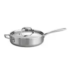 Tri-Ply Clad Stainless Steel 3-Quart Saute Pan with Lid, Induction-Ready Cook...