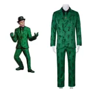 Bat Joker Outfit 1966 Riddler Cosplay Costume Edward Nygma Green Uniform Suit