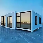 Foldable Container Tiny Home Prefab Modular Expandable Cabin Remote Work Studio, Modern House Forest Lodge