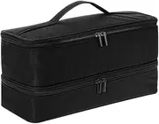 Lyaciomn 1 PCS Universal Double-Layer Carrying Case Portable Storage Case Black Carrying Case