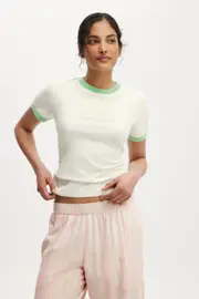 [Body] Body - Dreamy Soft Ringer Baby Tee - Coconut milk brunch society M COCONUT MILK BRUNCH SOCIETY