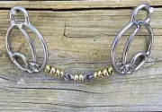 Moon Shank Locked Snaffle With Brass Beads