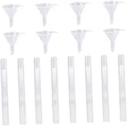 MUSISALY 8 Pcs Transparent Plastic Nail Pens for Nail Oil Lip Gloss Essential Oils with Funnels for Precise Application and Daily Use