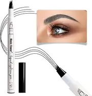 Official Eyebrow Tattoo Pen Music Flower Microblading Pencil with a Micro-Fork Tip Applicator Fine Sketch Super Durable Waterproof Smudge-proof (Black)