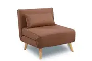 Sarantino Adjustable Chair Single Sofa Bed Faux Linen - Brown